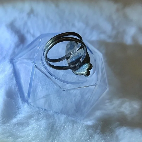 5g Vtg Native American Old Pawn Turquoise And Sterling Silver Size 7 Ladies Ring - Picture 8 of 16